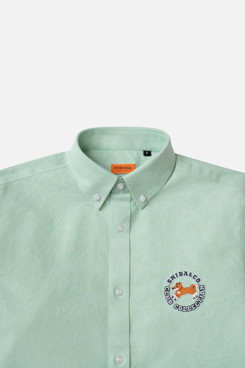 Club Shiba Embroidered Oxford Shirt - Park Mint
