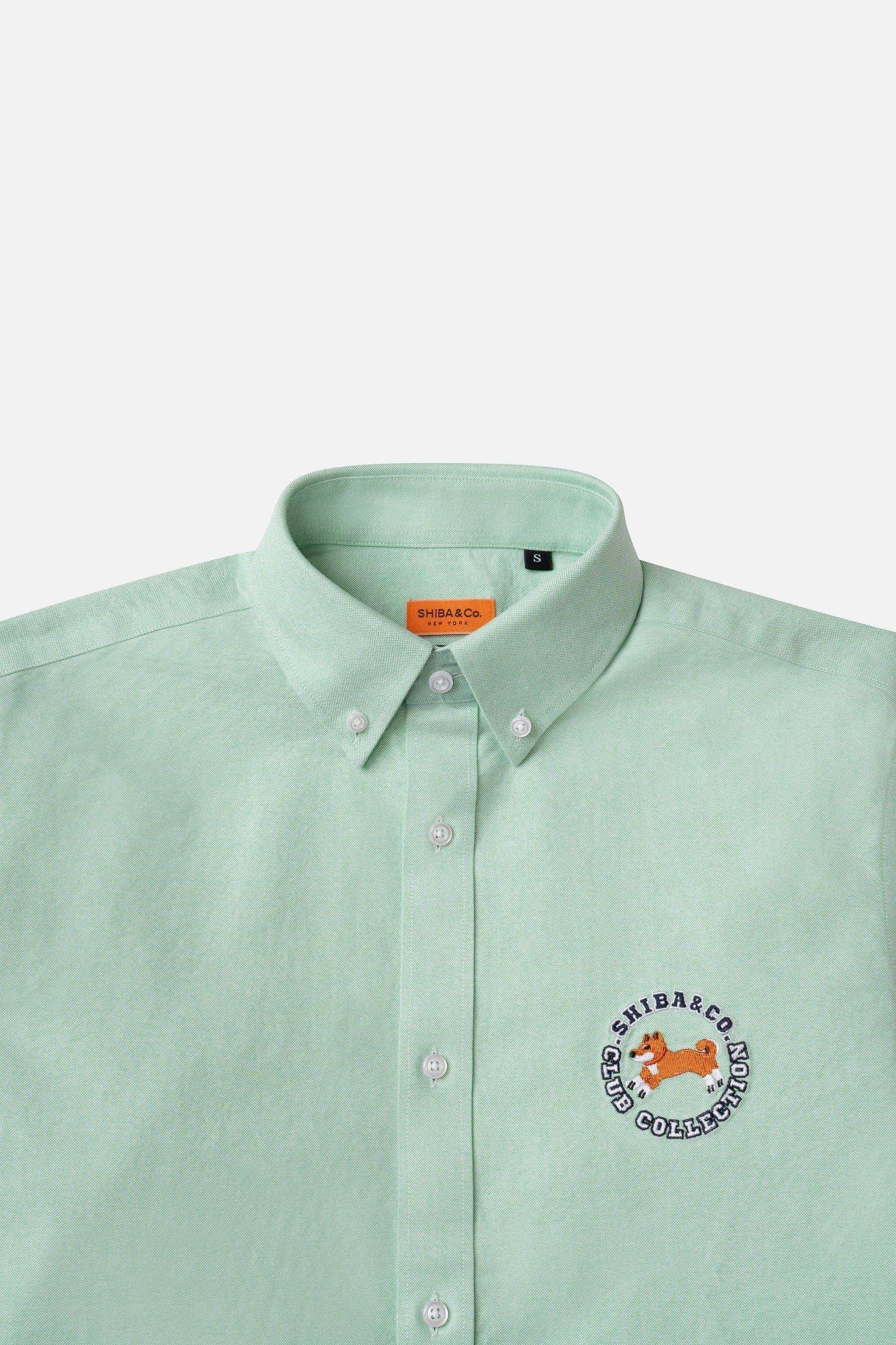 Club Shiba Embroidered Oxford Shirt - Park Mint