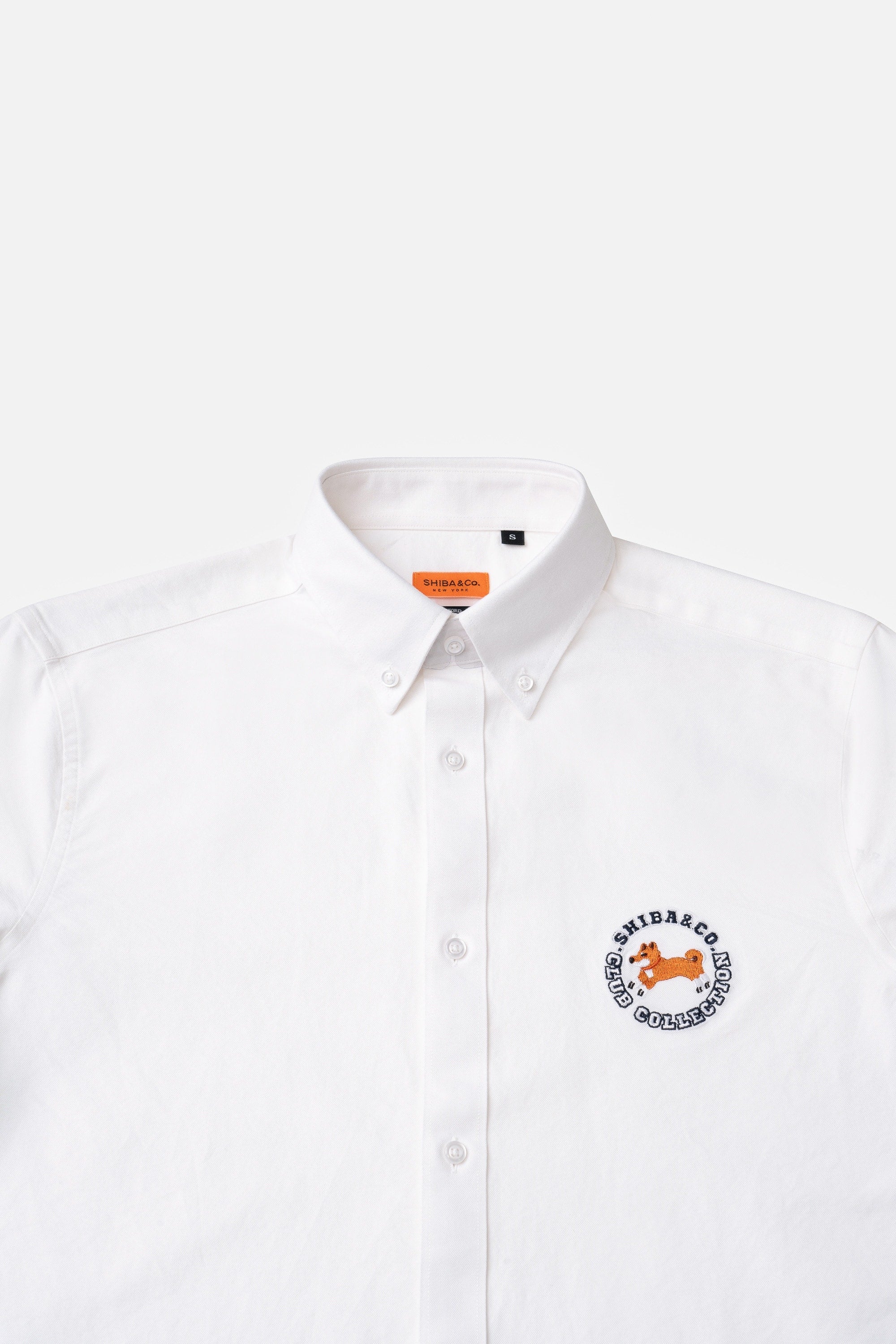 Club Shiba Embroidered Oxford Shirt - White