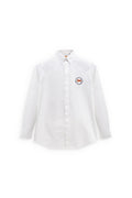 Club Shiba Inu Dog Embroidered Oxford Shirt - White