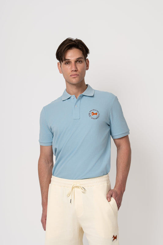 Club Shiba Embroidered Polo Shirt - Breeze Blue