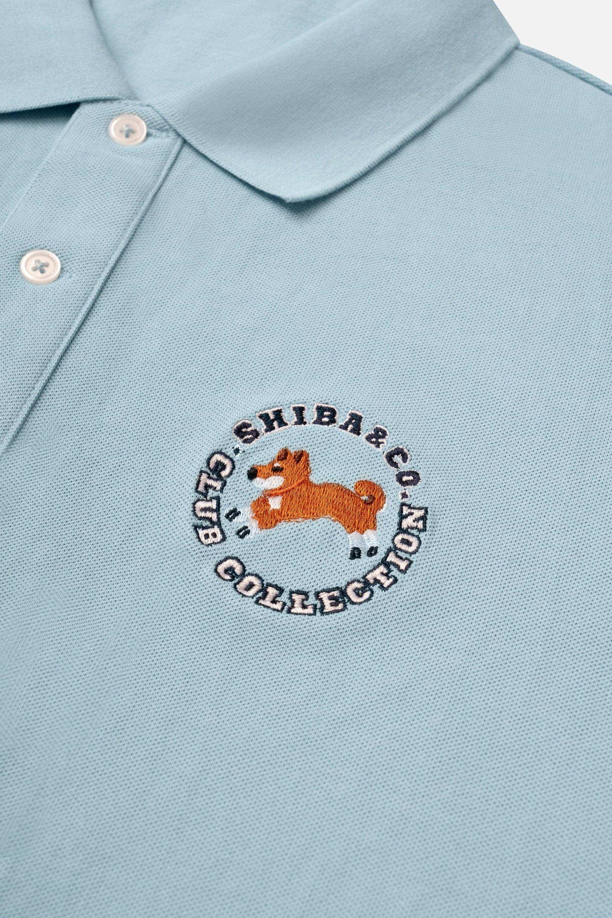 Club Shiba Embroidered Polo Shirt - Breeze Blue