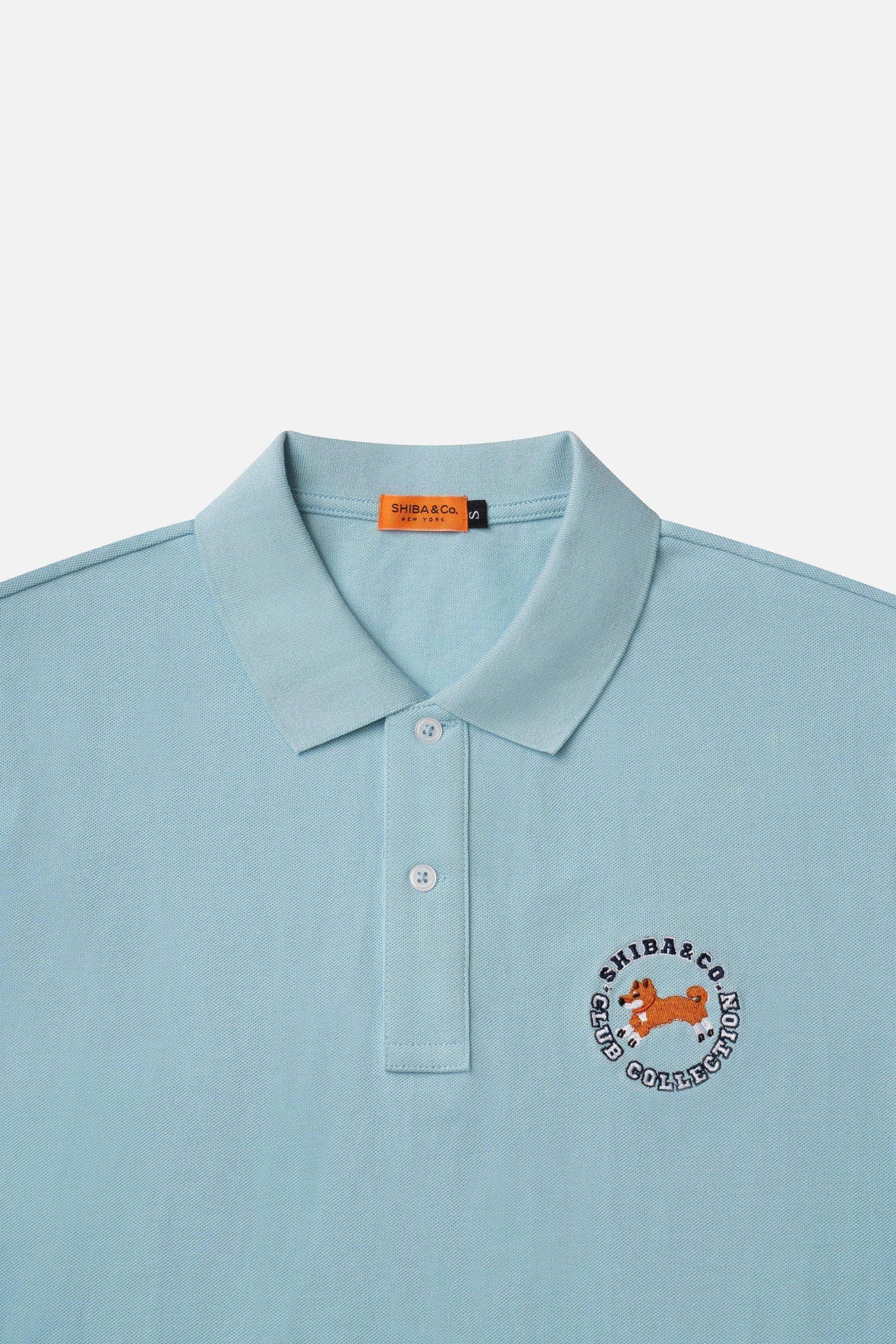 Club Shiba Embroidered Polo Shirt - Breeze Blue