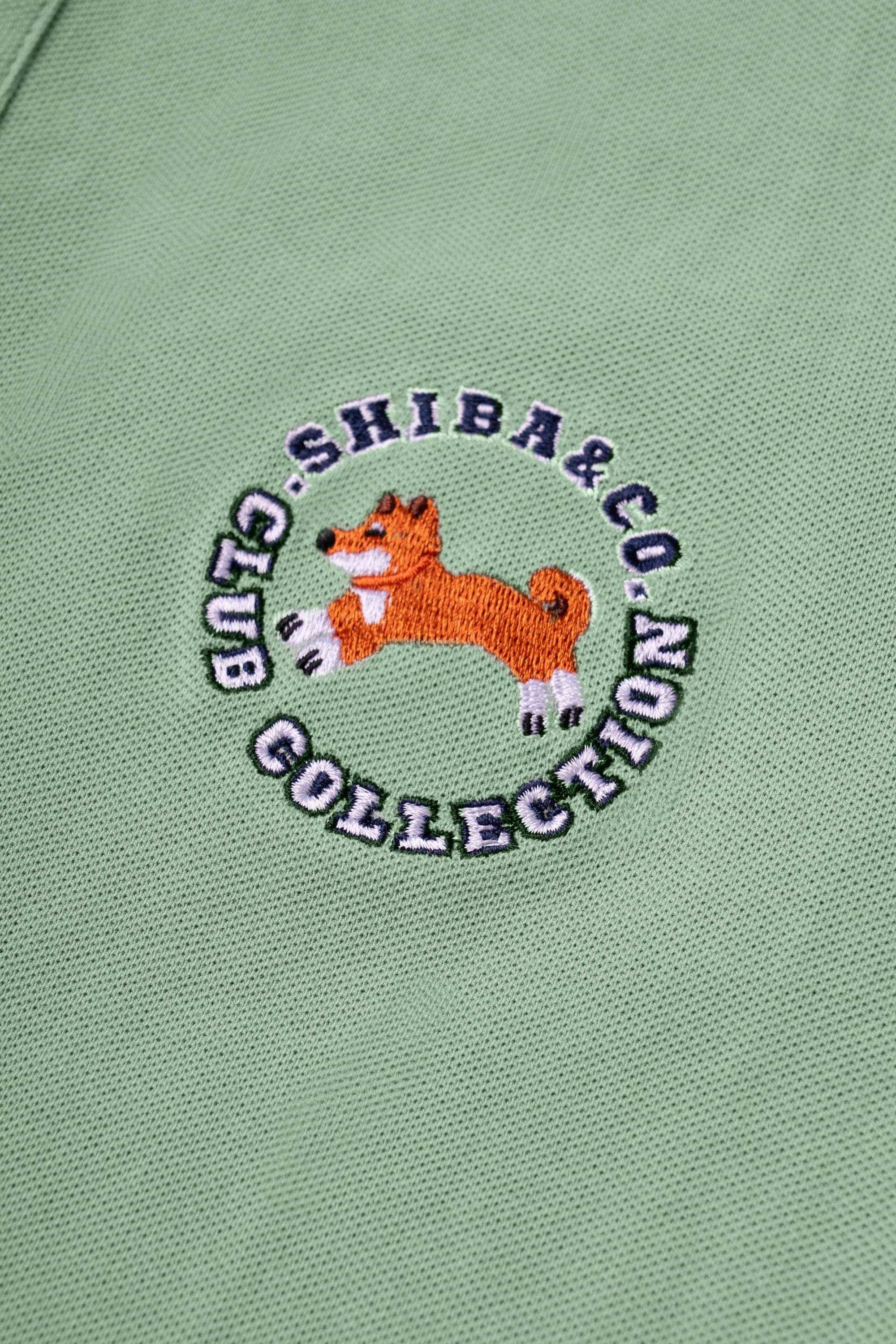 Club Shiba Embroidered Polo Shirt - Olive Green