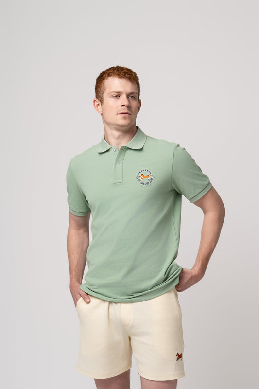 Club Shiba Embroidered Polo Shirt - Olive Green
