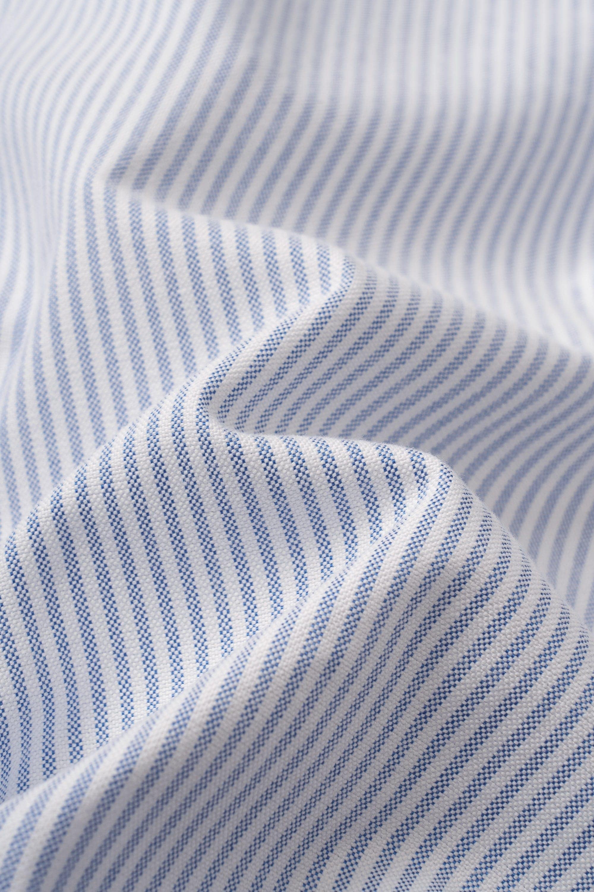 Club Shiba Embroidered Oxford Shirt - Blue Striped