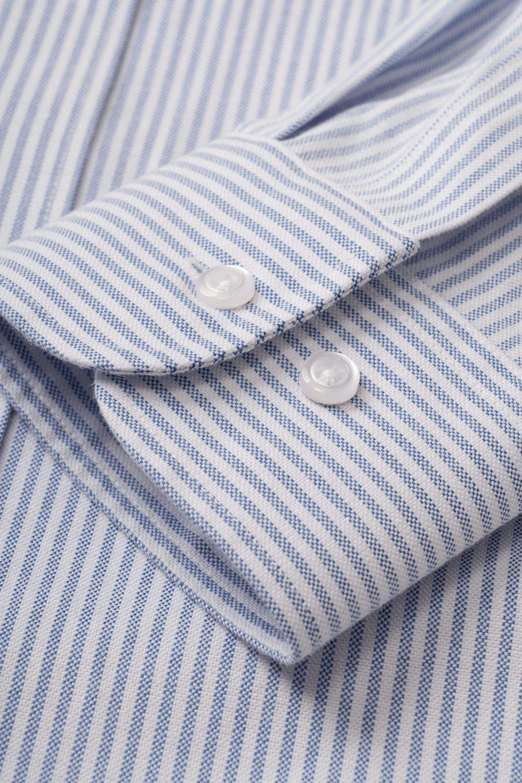 Club Shiba Embroidered Oxford Shirt - Blue Striped