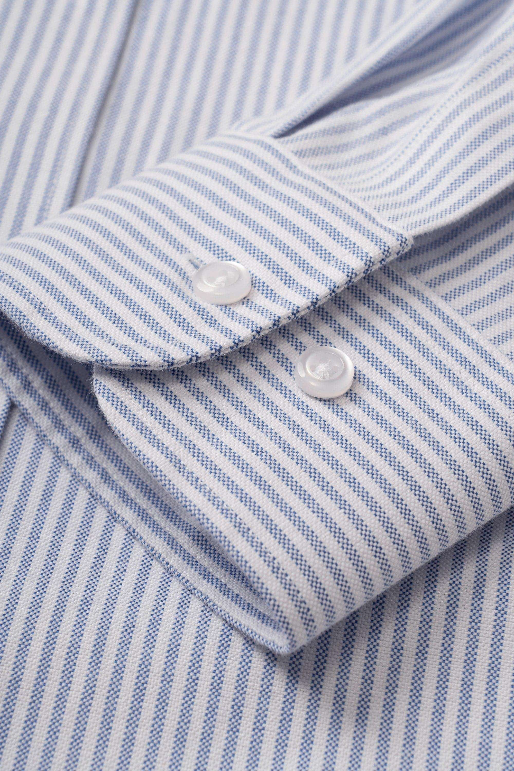 Club Shiba Embroidered Oxford Shirt - Blue Striped