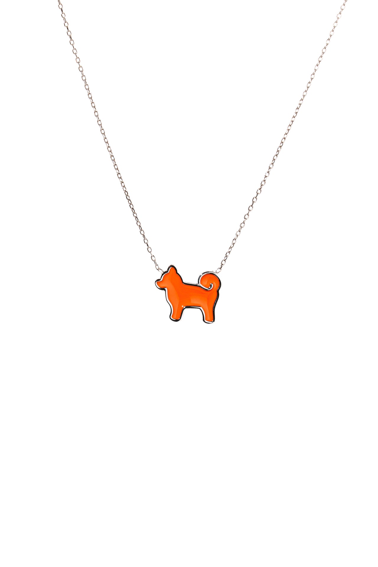 "My Precious" Shiba Pendant In 925 Sterling Silver - Iconic Orange