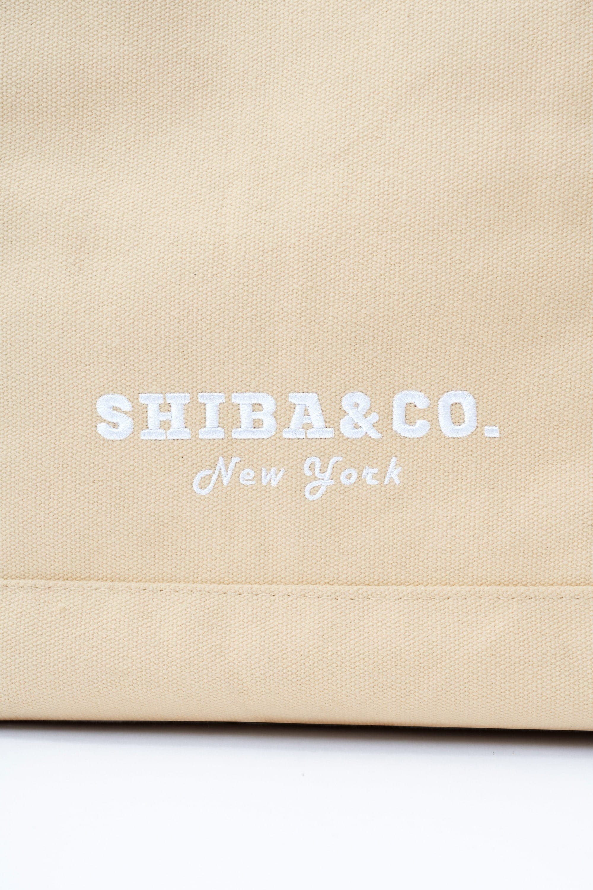 Club Shiba Embroidered Large Tote – Sandshell Beige