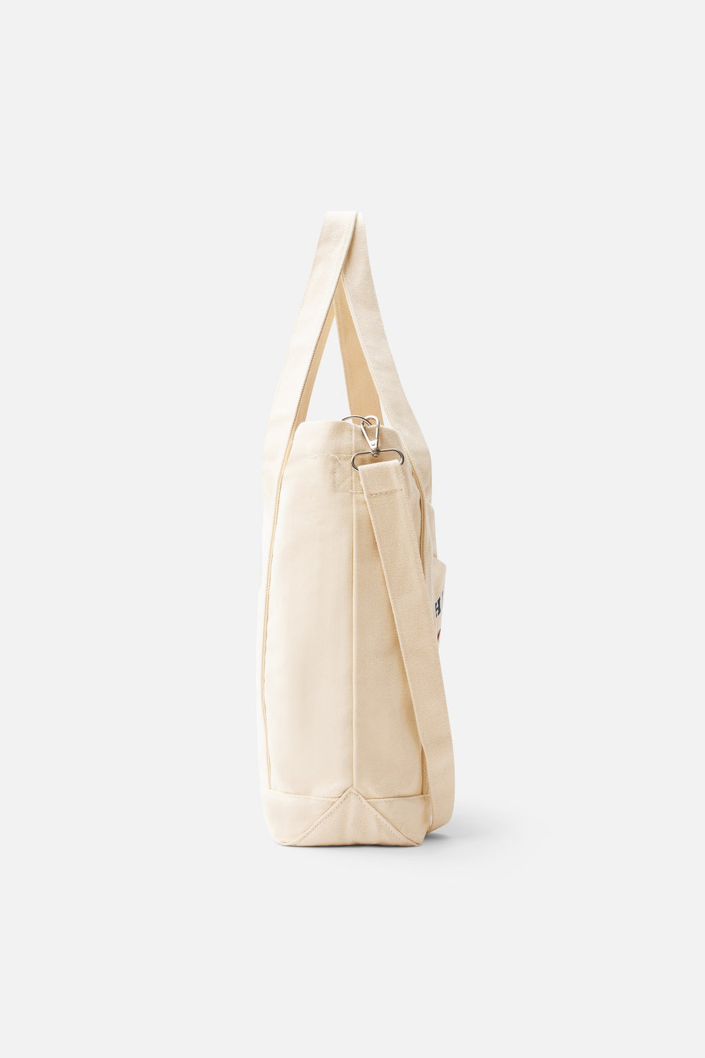 Beige tote bag on a white background