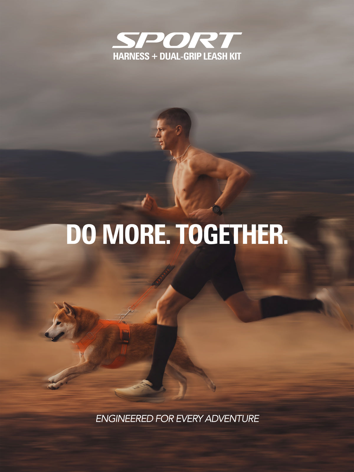 All-Terrain Sport Harness + Dual-Grip Leash Kit - Iconic Orange