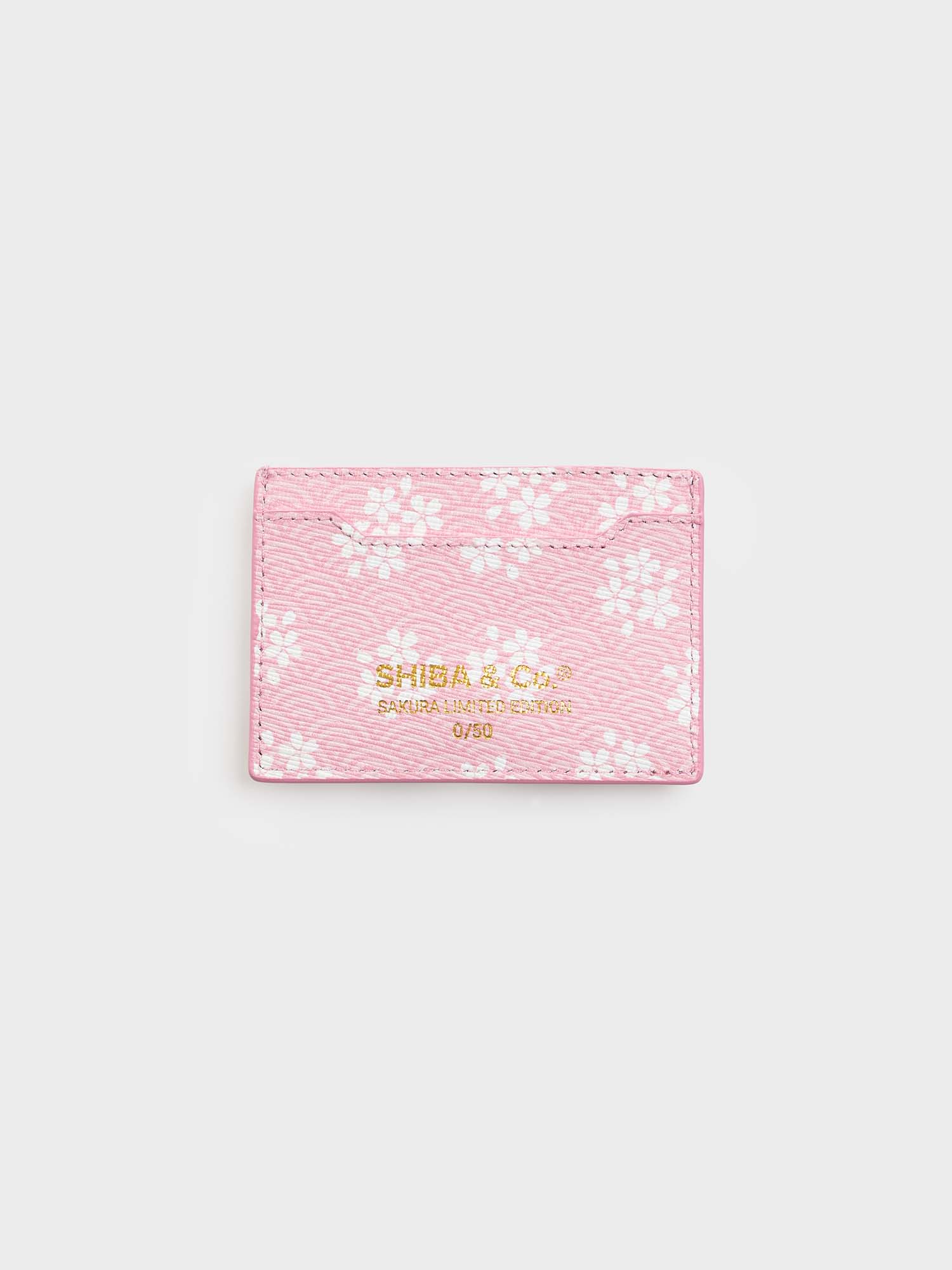 SHIBA & Co. Sakura Italian Saffiano Leather Cardholder — Pink