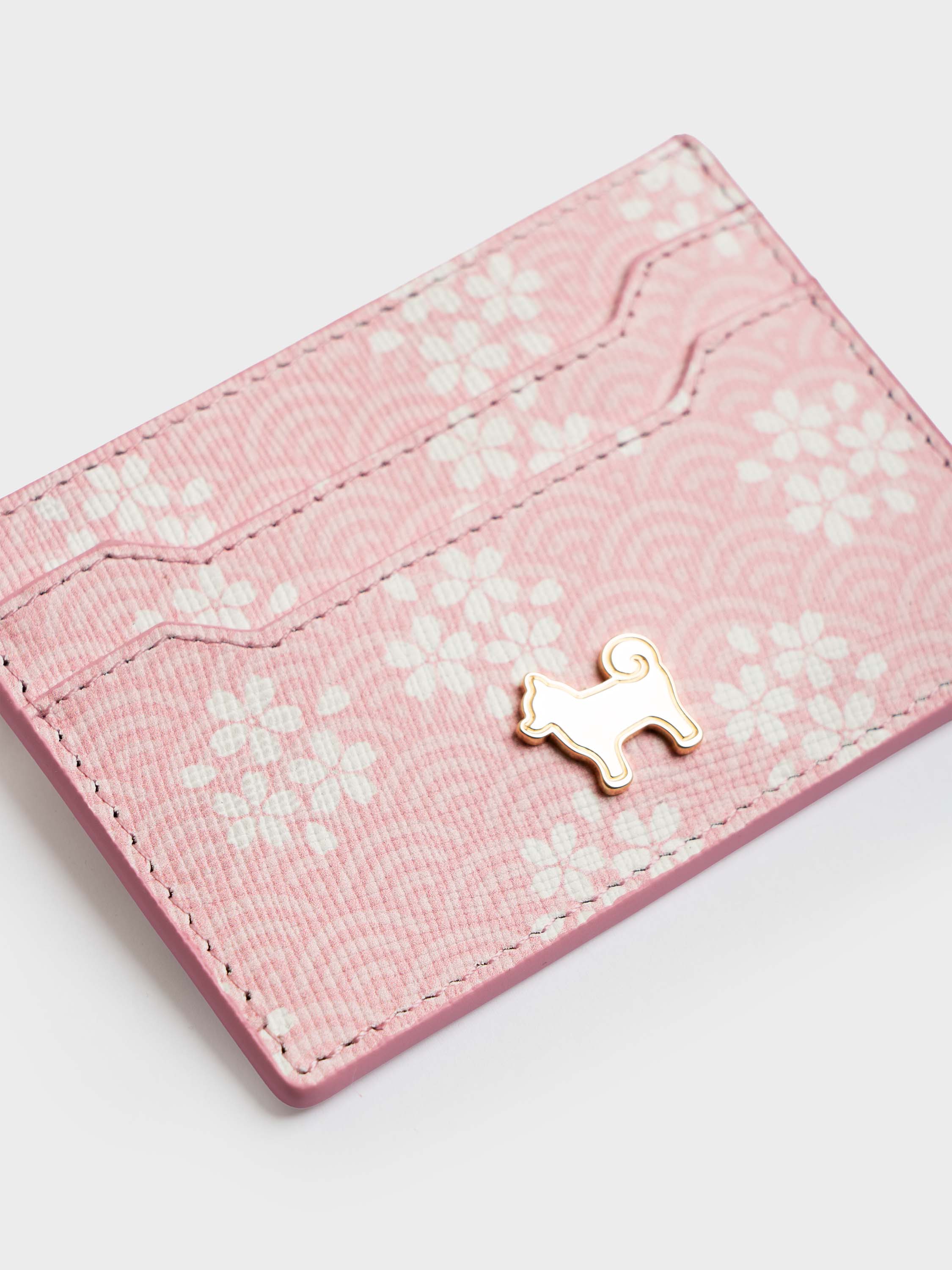 SHIBA & Co. Sakura Italian Saffiano Leather Cardholder — Pink