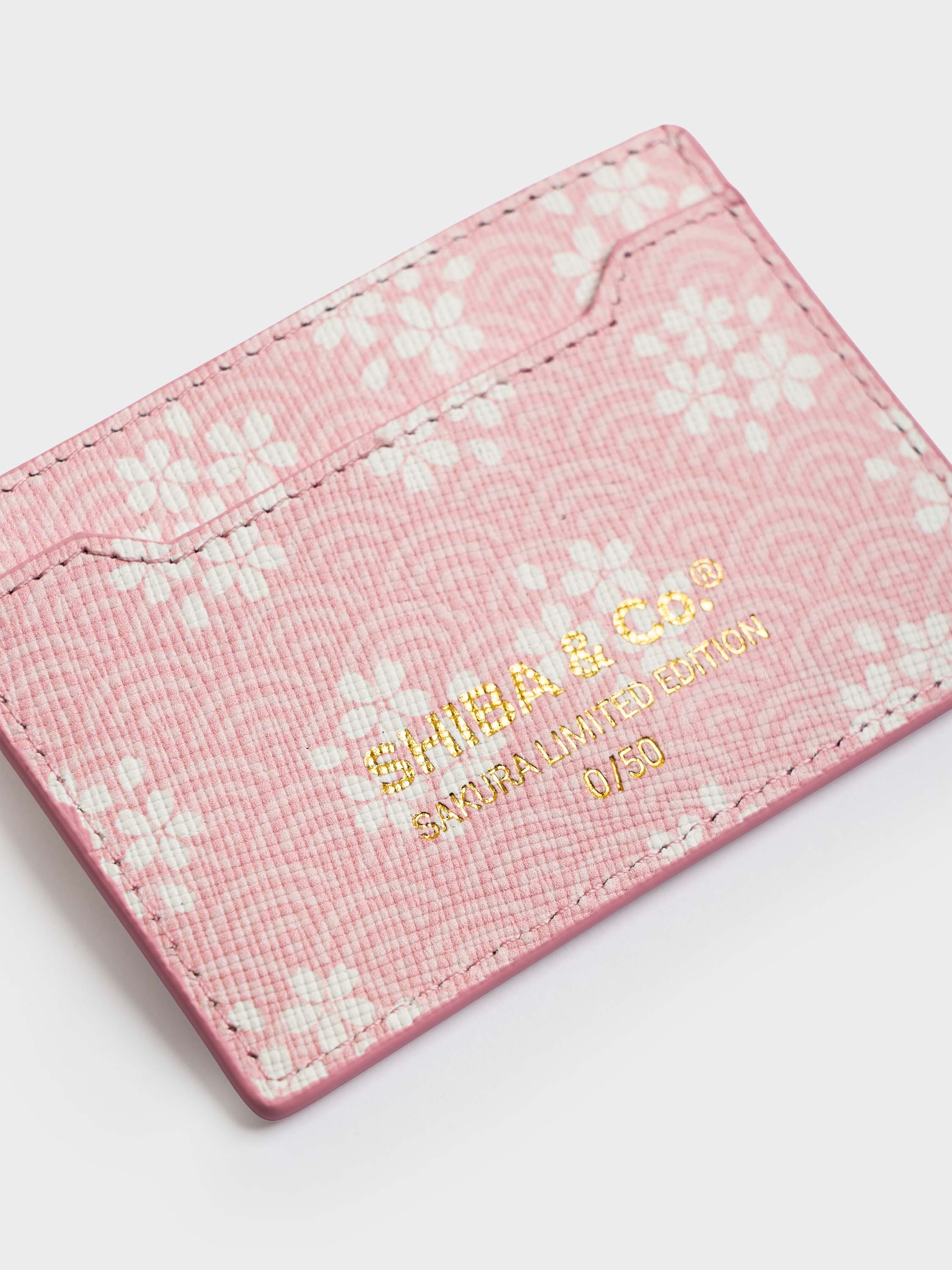SHIBA & Co. Sakura Italian Saffiano Leather Cardholder — Pink