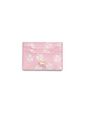 SHIBA & Co. Sakura Italian Saffiano Leather Cardholder — Pink Seigaiha