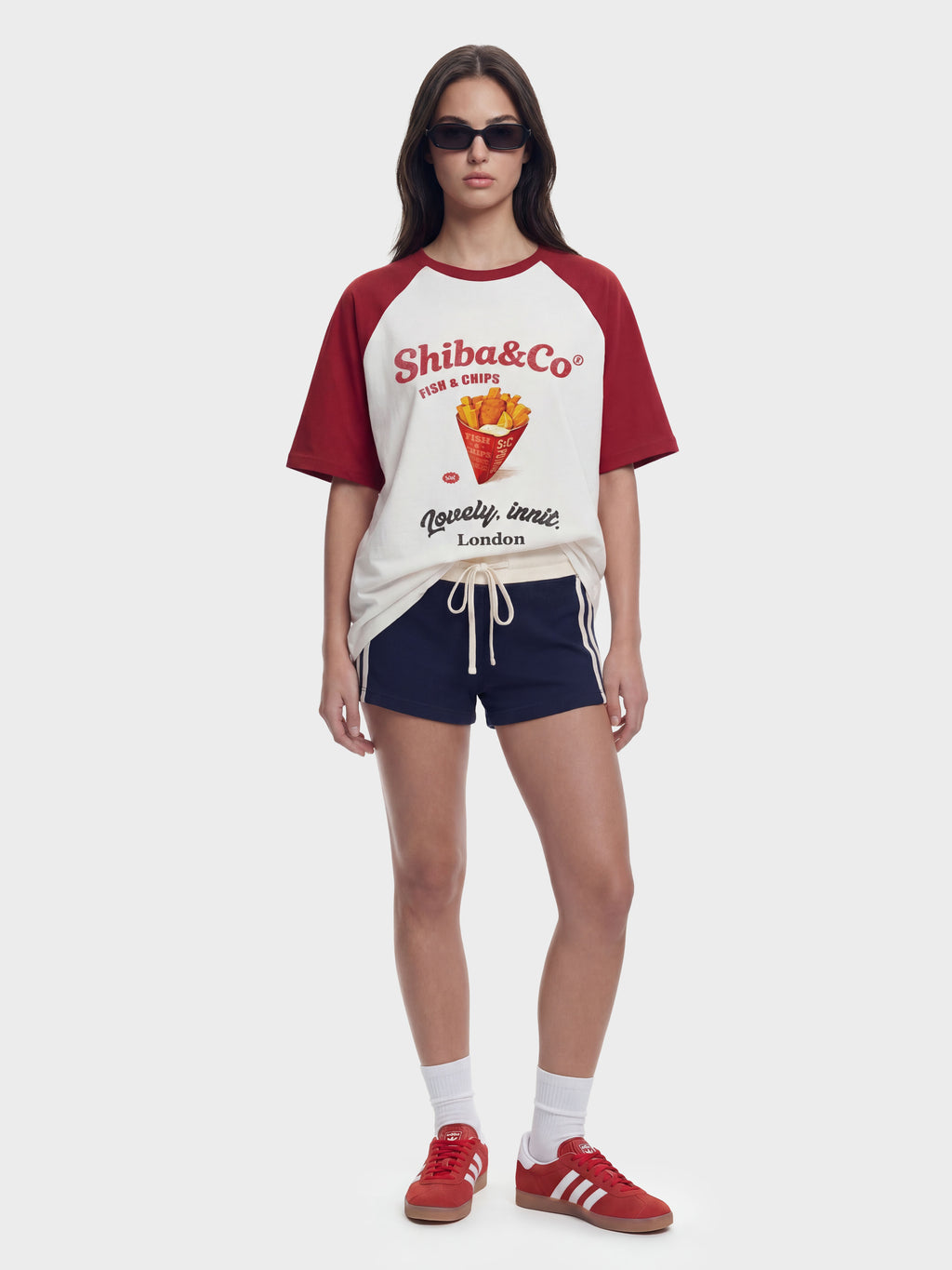 London Fish & Chips Raglan Sleeve Vintage Graphic T-Shirt