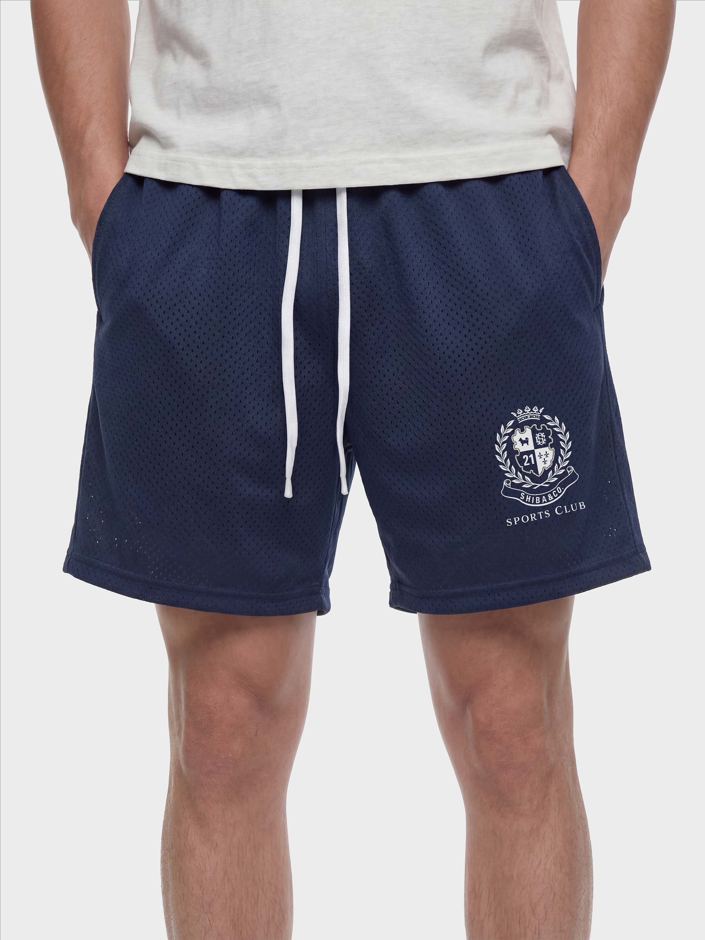 Unisex Sports Club Mesh Drawstring 6" Shorts