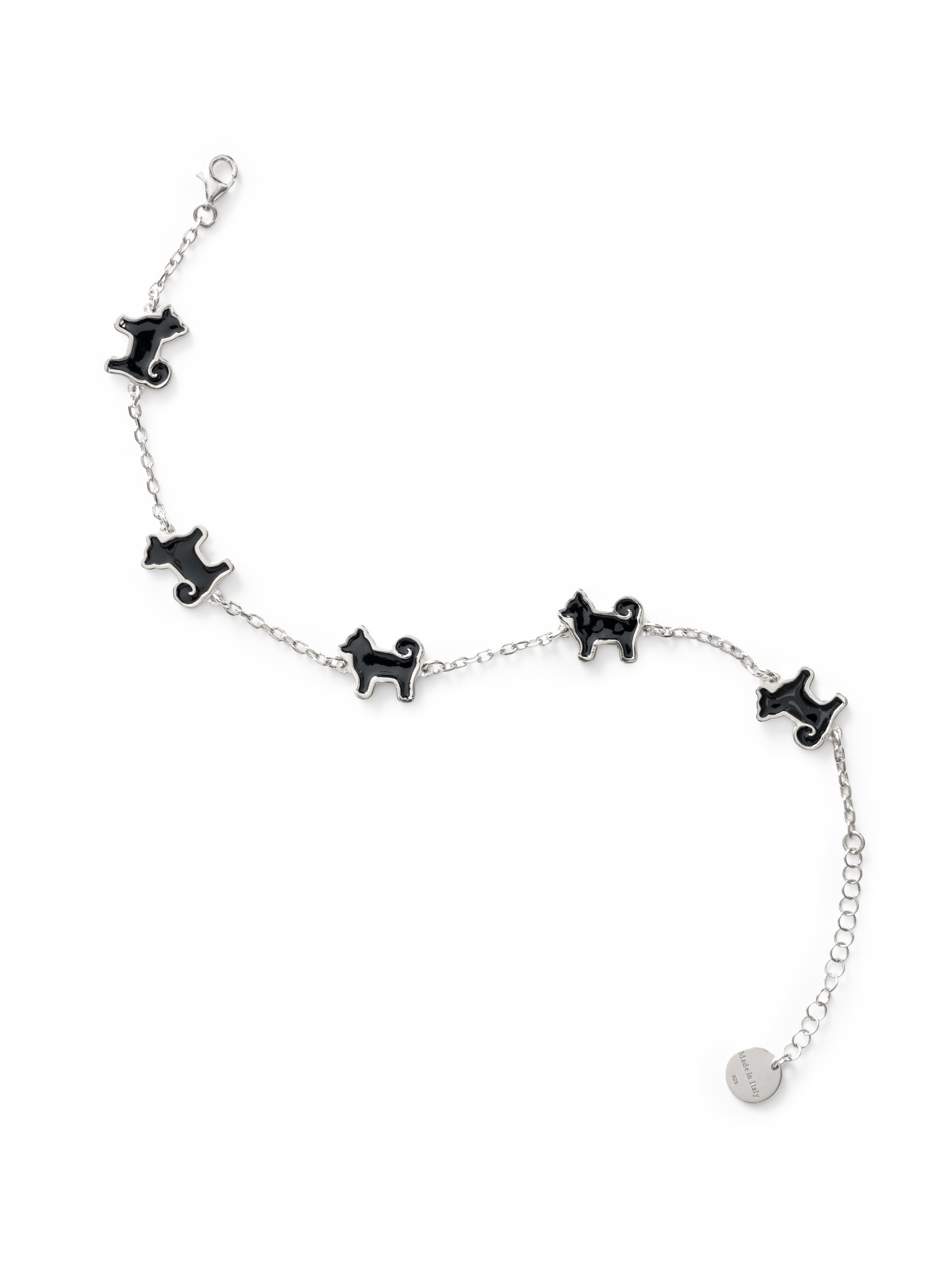 26 My Precious Shiba Inu Dog Bracelet - 925 Sterling Silver - Iconic Black