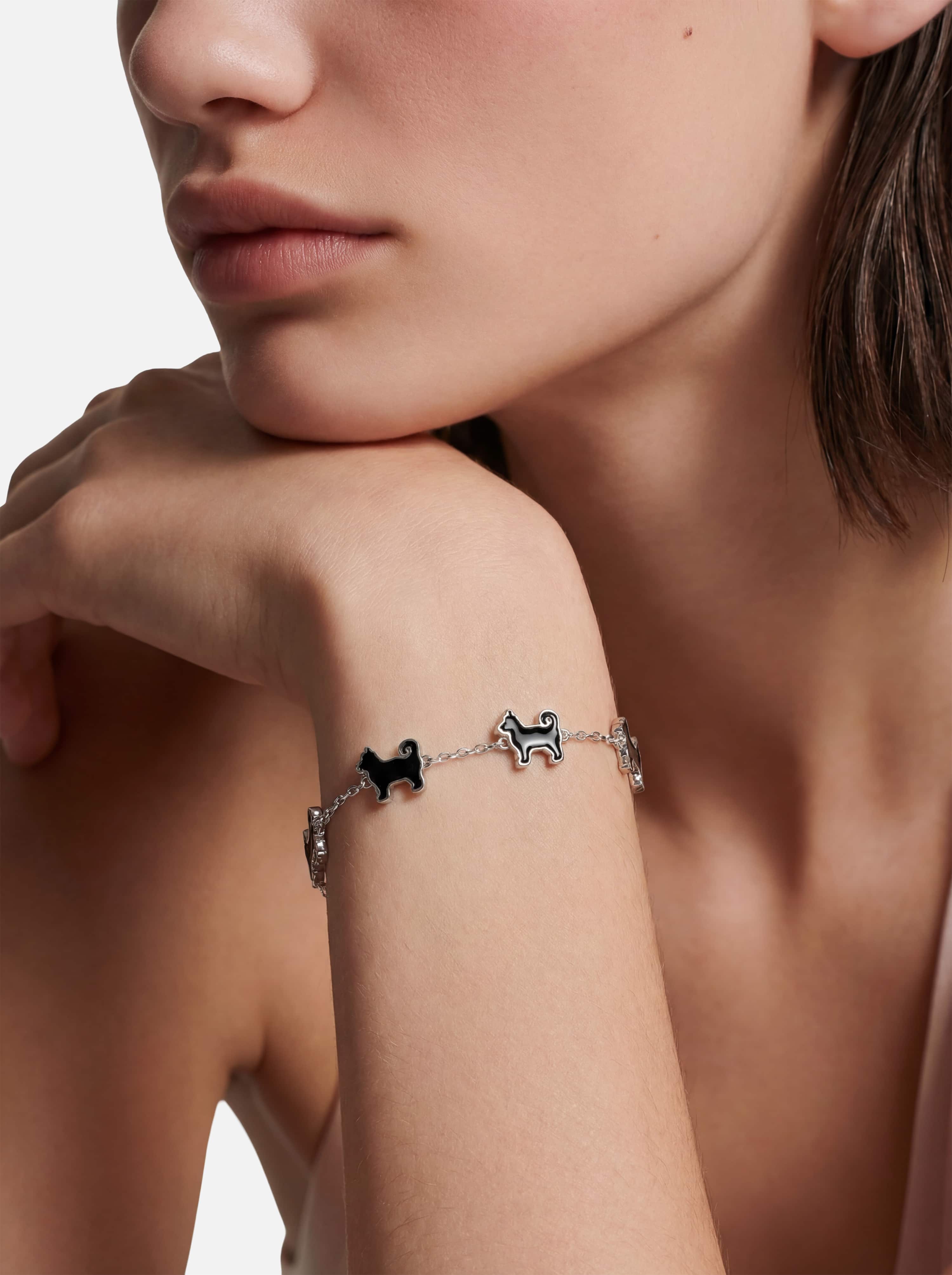 26 My Precious Shiba Inu Dog Bracelet - 925 Sterling Silver - Iconic Black