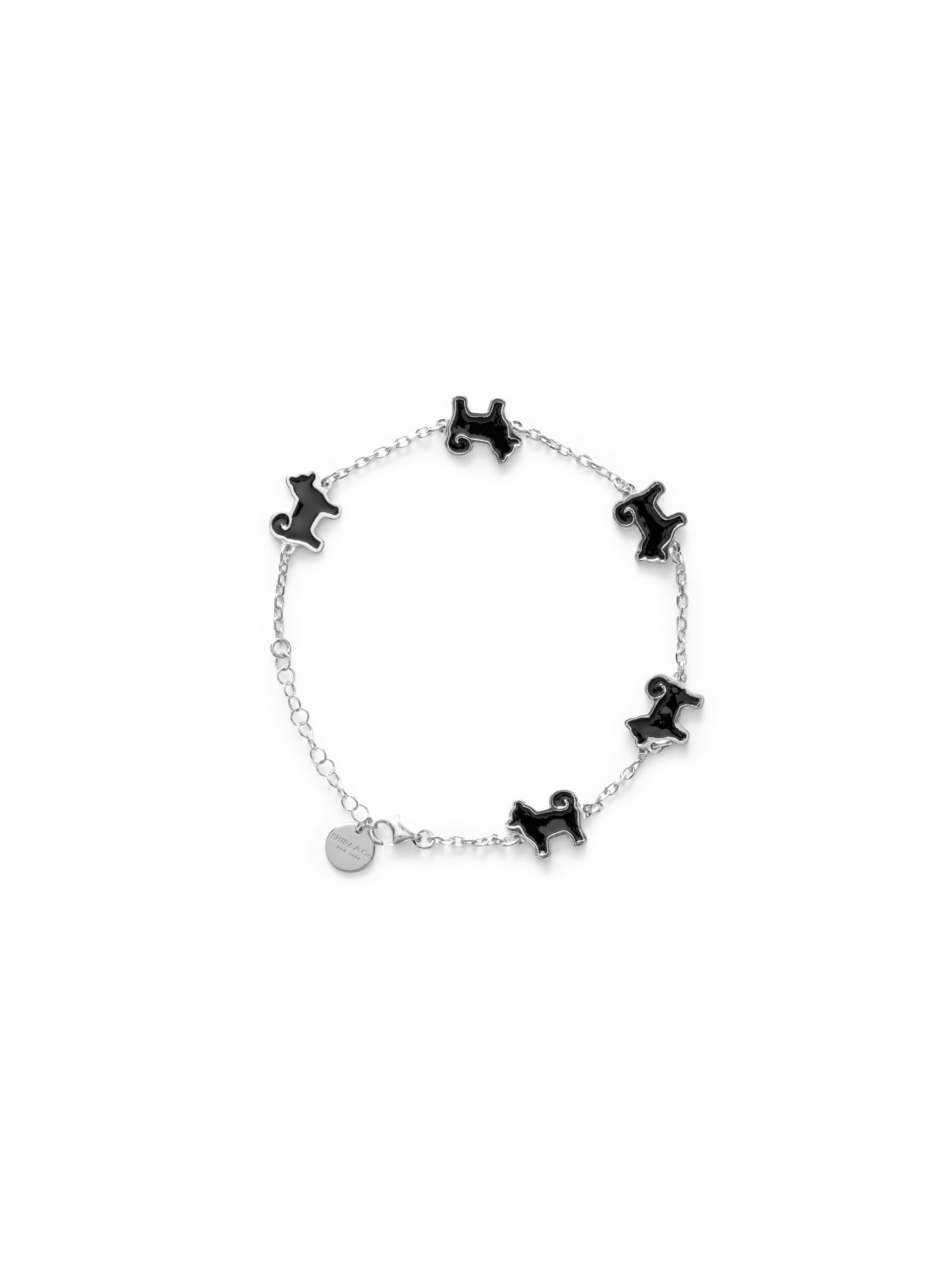 26 My Precious Shiba Inu Dog Bracelet - 925 Sterling Silver - Iconic Black