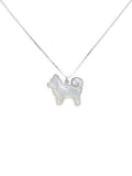 26 My Precious Shiba Inu Dog Pendant - 925 Sterling Silver - Mother Of Pearl