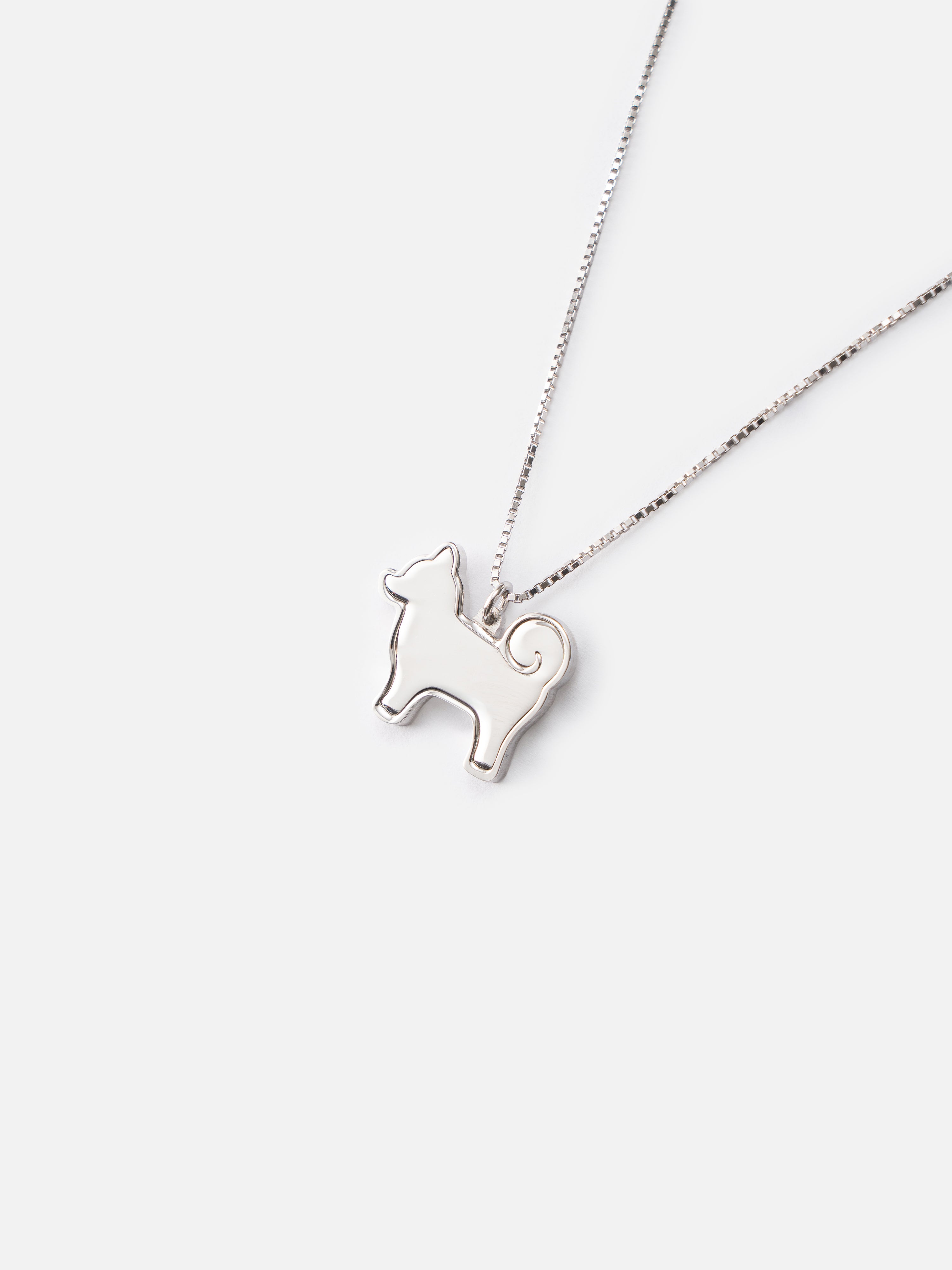26 Shiba Inu Dog Pendant - 925 Sterling Silver - Sliver Classic