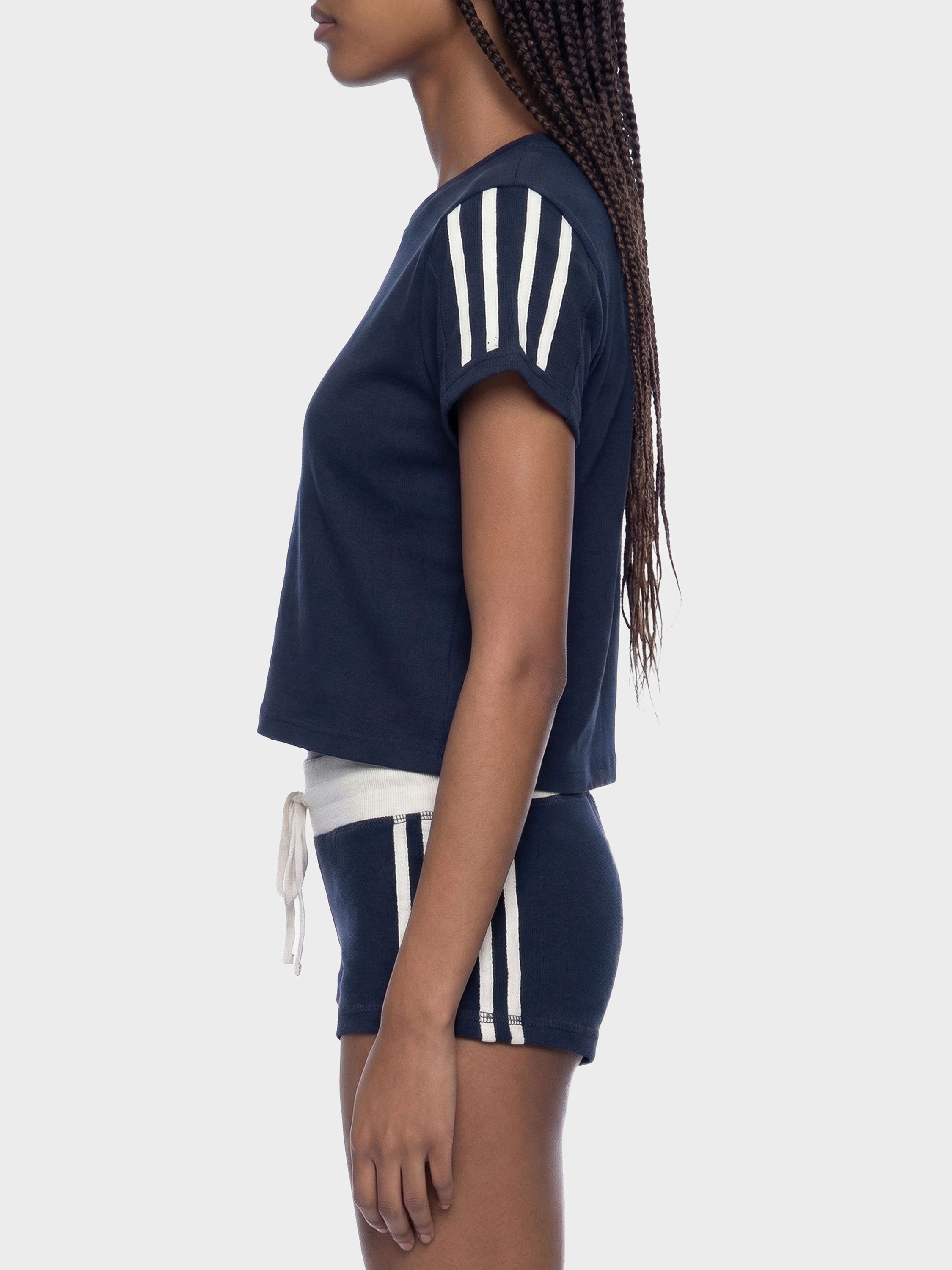 Women's Shiba Inu Sports Club Varsity Stripe T-Shirt