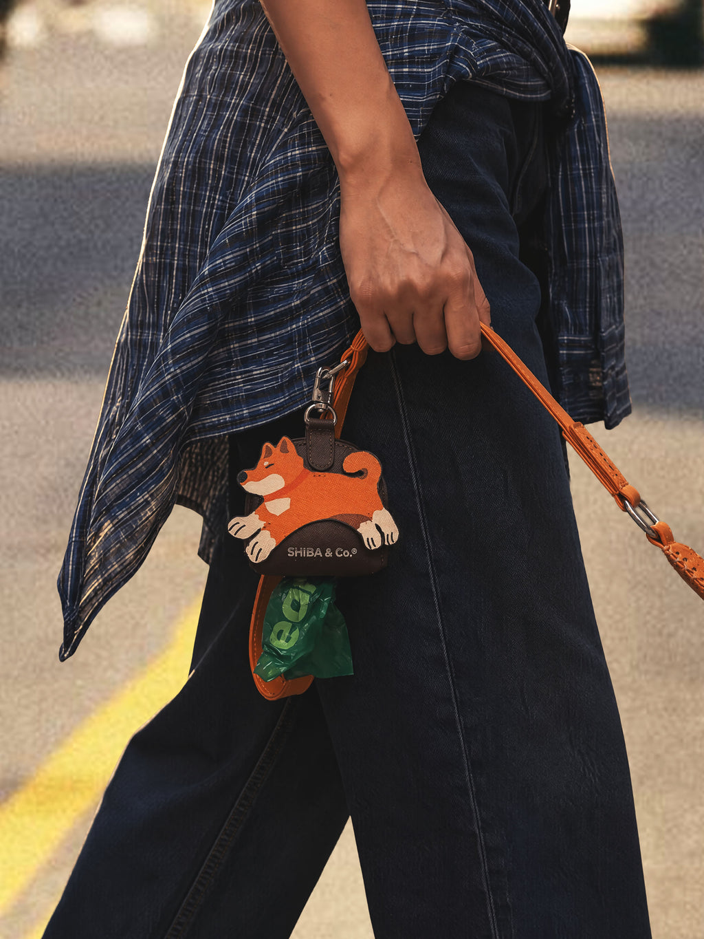 The Hachi Pouch — Club Shiba Italian Leather Dog Waste Bag Dispenser