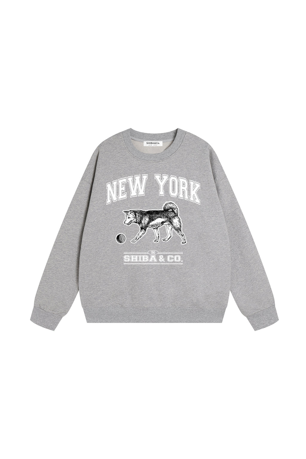 Unisex Classic New York Shiba Inu Cotton Crewneck Sweatshirt - Classic Fit