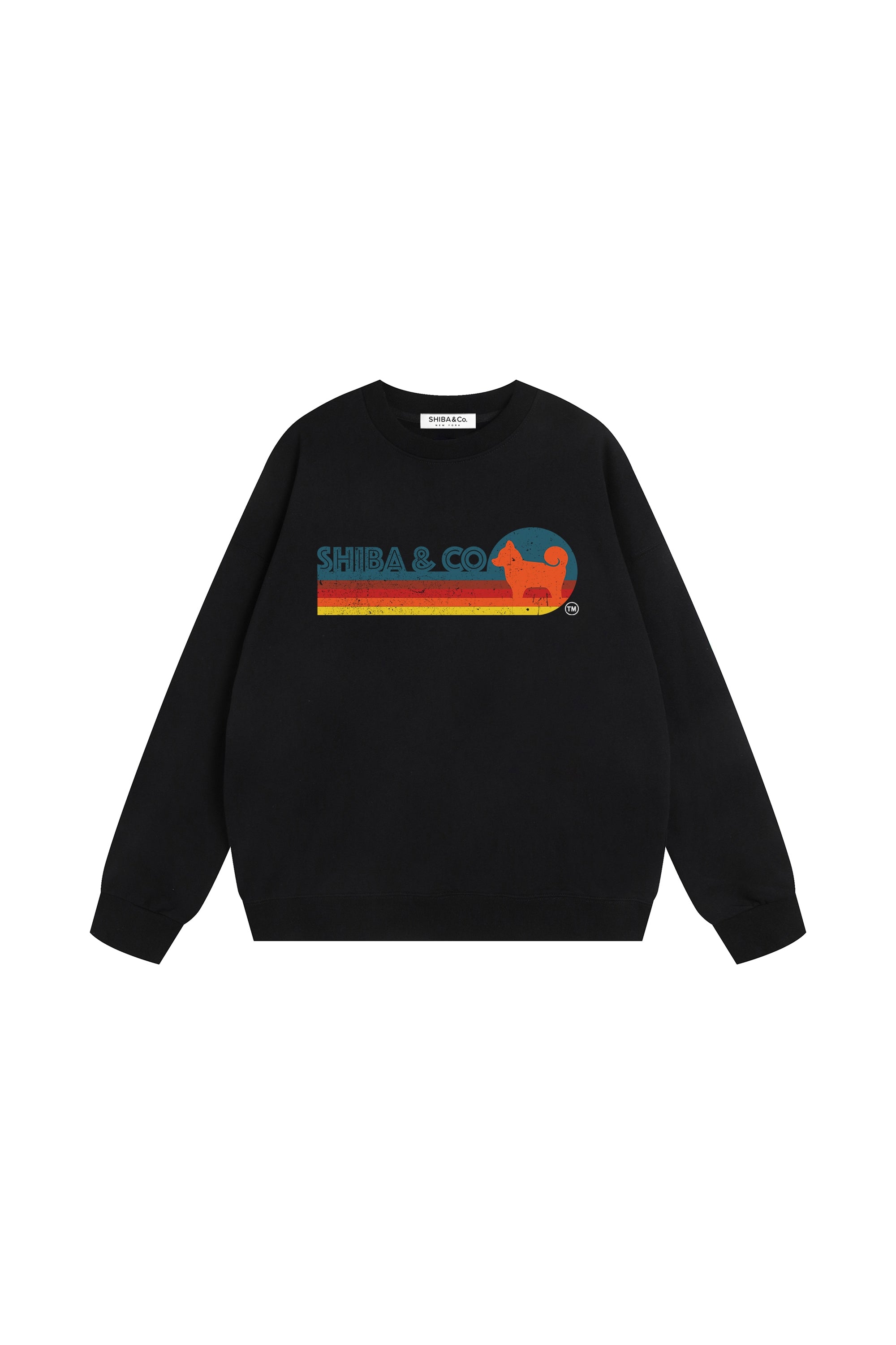 Unisex Retro Shiba Inu Cotton Crewneck Sweatshirt - Classic Fit