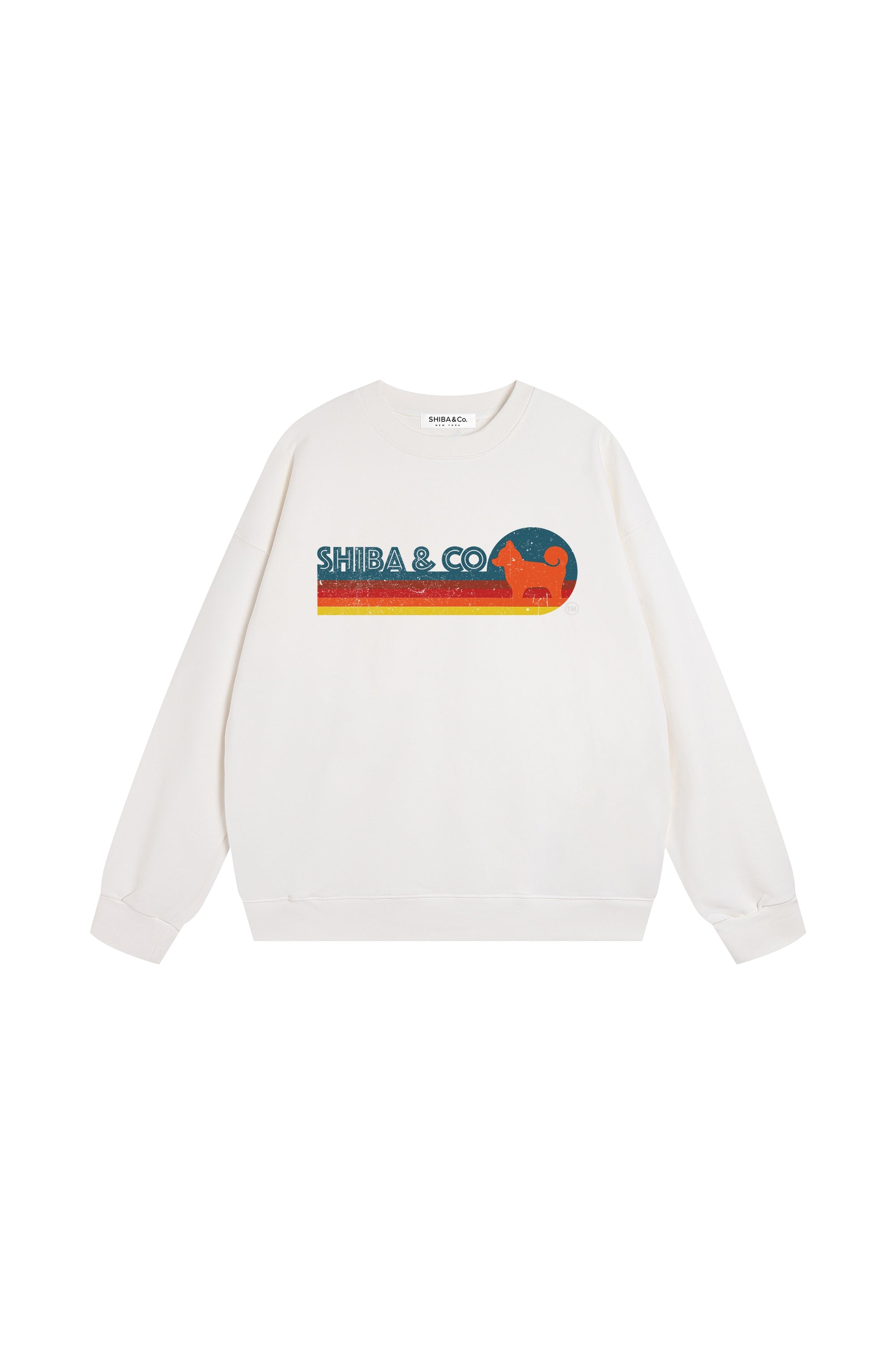 Unisex Retro Shiba Inu Cotton Crewneck Sweatshirt - Classic Fit