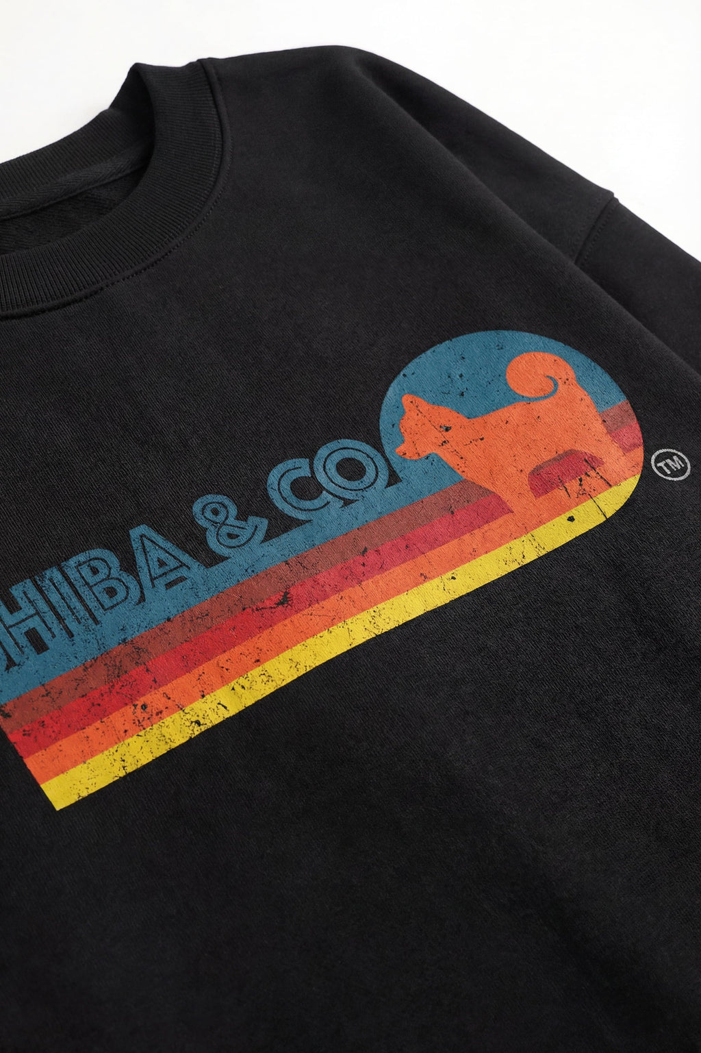 Unisex Retro Shiba Inu Cotton Crewneck Sweatshirt - Classic Fit