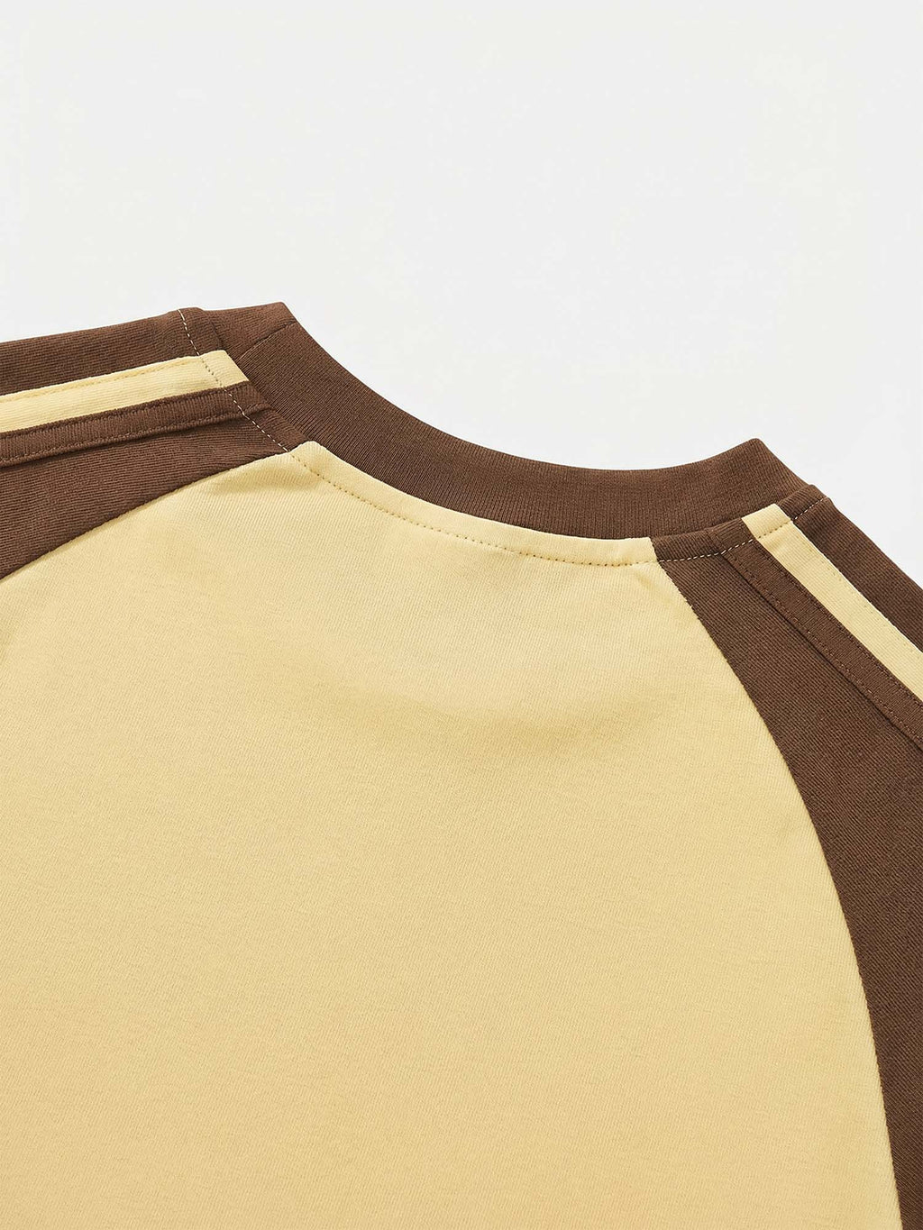 Womens Club Shiba Inu Slim Fit Raglan Stripes Sleeve Cotton T-Shirt - Cream Shiba