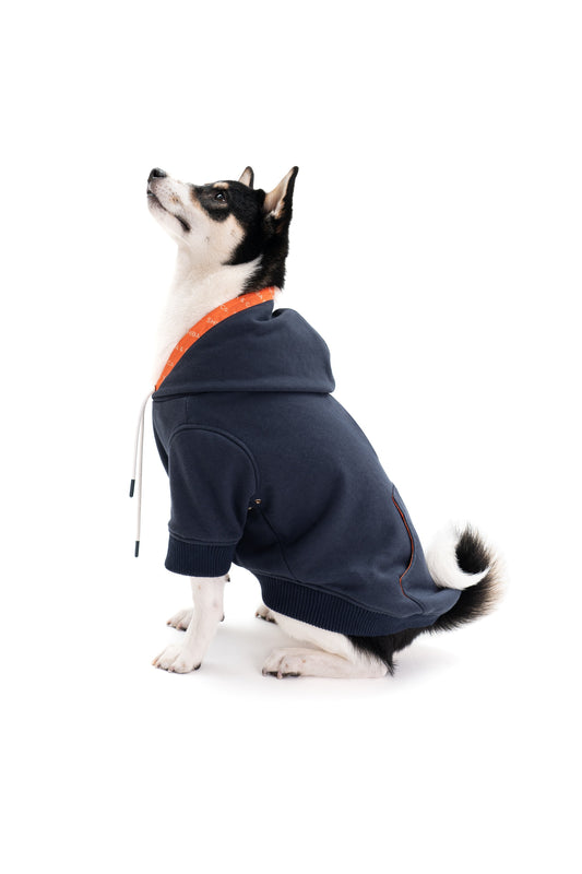 Reve Dog Hoodie In Navy - Waterproof & Reversible