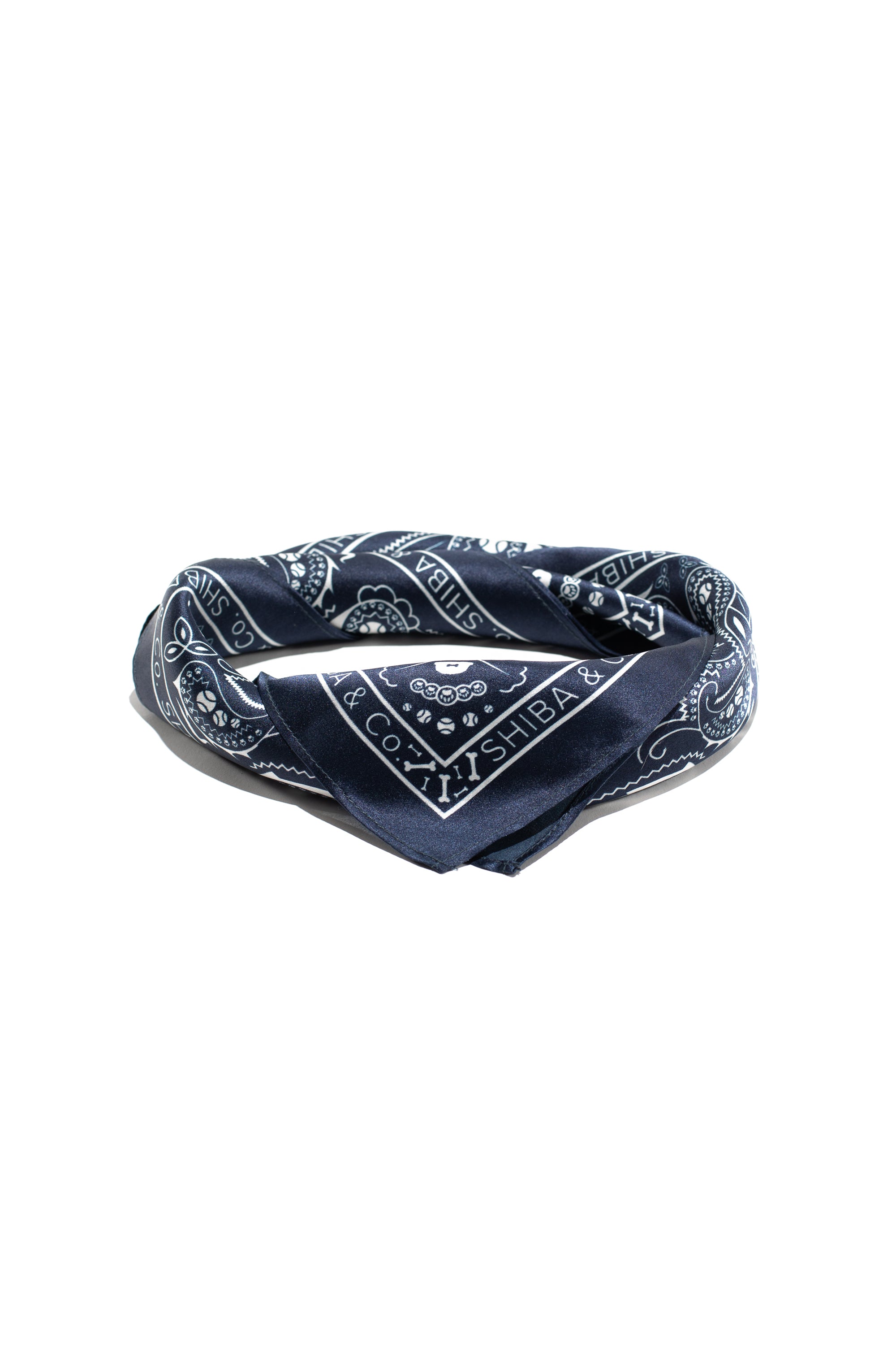 SILK BANDANA IN BLUE NAVY_SHIBA AND CO